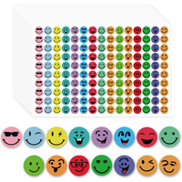 1200 Pcs Round Face Stickers 15 Designs Happy Face Students Labels for DIY Crafts Scrapbooking School Office Supplies