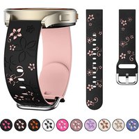 18mm 20mm 22mm Carved Flower Silicone Universal Strap for Galaxy Watch 7 6 5 4 5pro for Huawei Watch GT 6/5/4 46mm 41mm 46mm