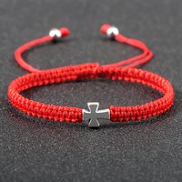 Trendy Jesus Cross Bracelets For Men Couples Handmade Red Rope Lucky Weave Prayer Bracelets Women Yoga Meditation Jewelry Homme