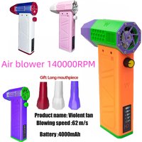 Mini turbo jet portable fan with three adjustable modes, 140,000 rpm, 62 m/s, for cleaning dust from cars and other cleaning too