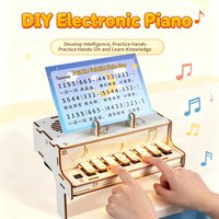 DIY Wooden Electronic Piano Model STEM Kit Physics Sound Experiment Educational Teaching Aid for Adult Learning Science Toy Gift