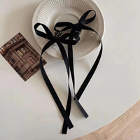 2pcs Set Sweet and Cute Streamer, Mini Clip, Ballet Style, Long Bow, Girly, Small Hairpin, Headdress