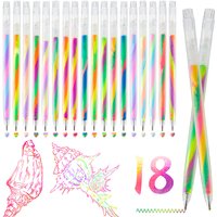 6-18Pcs/set Glitter Rainbow Color Gel Pen Kawaii Stationery Student Diary Journaling Handbook Gel Pens Markers School Supplies