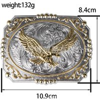 Big Golden Belt Buckle Eagles and Horses Minister Western Denim Style