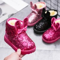 B®тинки для дев®чки fille botte hiver mode paillettes botte de neige antidérapant chaud enfant chaussure en peluche coton chaussure enfants princesse bottines