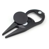 Bottle Opener Shaped Golf Divot Tool Easy To Operate Multifunction Alloy Putting Green Fork Divot Repair Tool Ball Location Mark
