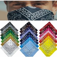 20-Piece Set of Fashionable Paisley Colorful Square Square Scarf, Versatile Hip-Hop Style Turban, Same Style Headband for Men and Women, Outdoor Sports, Cycling, Mountaineering Accessories, Mixed