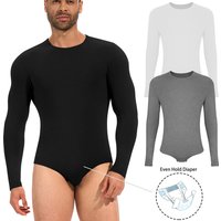 Mens Long Sleeve Bodysuit Full Body Shaper Romper Pajamas Waist Trainer Slimming Shapewear Tummy Control Underwear Undershirts