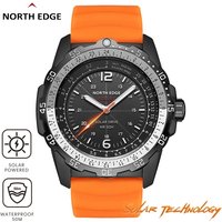 NORTH EDGE Solar Powered Quartz Watch Men EVOQUE2 Sports Pilot Watches Luminous 50M Waterproof Watches for Man Relogio Masculino