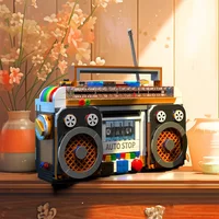 554PCS Color Radio Model Building Blocks Retro Small Home Appliances Assembly Bricks DIY Toys Decoration Teenager Christmas Gift
