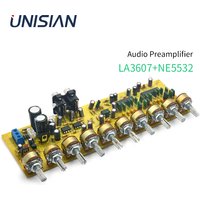 UNISIAN Audio Equalizer Board LA3607 NE5532 EQ Vorverstärker mit Höhen Bass Mitteltöner Ausgleich 10-Straßen-Tonregelung für AMP