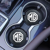 Car Decorative accessories Carbon fiber leather Water Cup Mat For MG 7 6 5 ZS MG4 EV ONE Cyberster HS MG3 EZS GT GS 3SW MARVEL
