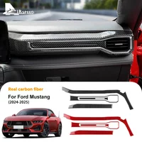 Real Soft Carbon Fiber Sticker For Ford Mustang GT Dark Horse EcoBoost 2024 2025 2026 LHD RHD Car Center Console AC Outlet Trim