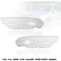 2 Stück Scheinwerfer-Klarsichtlinsenabdeckung für BMW 5er-Reihe E39 Facelift 1996-2003 63128375301/63128375302 Lampenschirm Auto-Zubehör