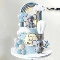 Its a Boy Cake Decorations Elephant Cake Topper Balls Decoration for Baby Boy Birthday Party Gender Reveal Baby Shower Party