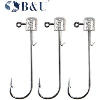 B&U Ned Rig Fishing Hooks Mushroom Head Fishhook For Soft Bait Worm Fishing
