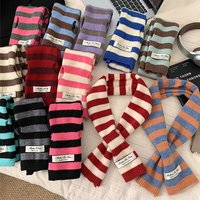 Fashion Long Striped Scarves Spice Girl Style Warm Wool Blend Scarf Neck Warmer Women