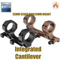 Shooin Optics One-Piece Cantilever Scope Mount 30mm Ring With Picatinny Rail — Adjustable Outdoor Optical Gear Scopes