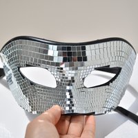 Disco Ball Glitter Mirror Face Mask Festival Masquerade Masks for Cosplay Halloween Party Night Club Mask Shap Home DJ Decor