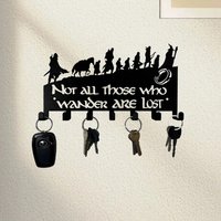 Wall Mount Key Holder Metal, Decorative Key Organizer with Hooks for Home Storage