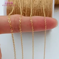 4 Meters 18K Gold Color Plated Brass Thin Necklace Chain For DIY Jewelry Making Flat O Chains Accessories Findings