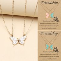 New Colorful Butterfly Collar Chain Friendship Card Good Friend Set Necklace