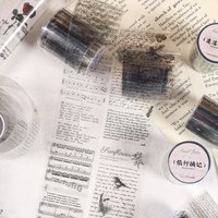 Yoofun 5x300cm Vintage English Writing Lyrics Letters Forest PET Tape Retro Style Scrapbooking Journal Masking Tape