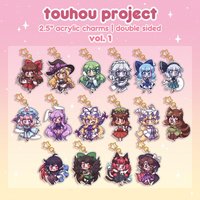 Touhou Project Character Charms Double Sided Acrylic Keychain Anime Game Keyring Collectible Pendant Gift