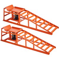 SucceBuy Hydraulische Autorampen 2 Stück 11000 lbs 5T Hochleistungs-Hydraulik-Fahrzeugrampen für Heimgaragen-Wartung und Ölwechsel