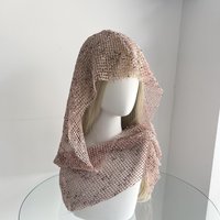 Sparkle Scarf Shawl for Women Vintage Greek Mesh Hood Hair Scarf Y2K Head Covering Veil Cape Rave Dancer Headscarf Headdress