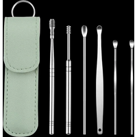 6Pcs/set Ear Wax Pickers Earpick Wax Remover Stainless Steel Piercing Kit Earwax Curette Spoon Care Ear Clean Toolear Cleaner