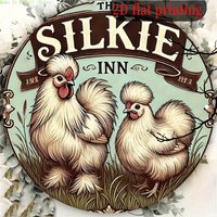 Vintage The Silkie Inn Round Tin Sign, 2D Flat Printing Chicken Themed Metal Wall Plaque, Farmhouse Decor for Kitchen, Bar, Home