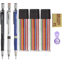 Mechanical Pencil 2.0mm With 2B Black/Color Lead Refill Eraser For Sketching Art Drawing School Office Stationery Supplies Tools