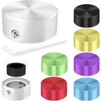 DaierTek 7PCS Footswitch Topper Metal Foot Switch Topper With Rubber Insert Pedal Buttons Cap Silver for Guitar Effect Pedal