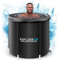 xtra Large Cold Tub, Premium Cold Plunge Tub Outdoor, Portable Ice Bath, Ice Barrel Cold Therapy Bath (Stealth Black)
