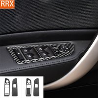 For BMW 1 Series E81 E82 E87 E88 2008-2013 Window Lift Panel Tuning Cover Real Carbon Fiber Stickers Car Interior Accessories