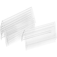 10Pcs Clear Table Desktop Name Tent Holders V-Shaped Transparent Desk Name Plates Double Sided Conference Meeting Food Signs