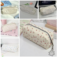 2025 INS Floral Print Pen Bag Large Capacity Multifunctional Pencil Case Stationery Bag Students School Supplies New Hot Gifts