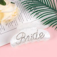 1pcs Bride Hair Claw Clip White Pink Rhinestone Bride Logo Hair Claws Grab Clips Bachelorette Wedding Bridal Shower Party Decor