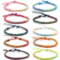 10 Pieces / Set Colorful Mix Braid Friendship Bracelets for Man Women Jewelry Gift DIY Handmade Rope Wholesales Bangles