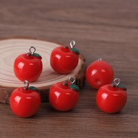 10Pcs Resin Charms Fruit Pendant Red Green Apple Resin Pendant For DIY Jewelry Bracelet Earrings Accessories Making