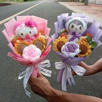 Anime Kuromi My Melody Cinnamoroll Hello Kitty Creative Handmade Plush Bouquet Valentine Mother's Day Christmas Graduation Gift