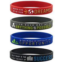1pc/4pcs inspirational Dream opportunity Anything is possible success rubber bracelet silicone wristband