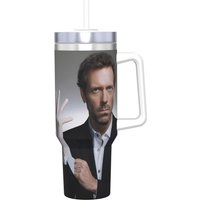House MD Dr Gregory House Tumbler With Straw Stainless Steel Mugs Cup Double Wall Vacuum Insulated for Cold Or Hot 40oz