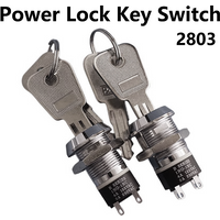 5 Sets 19mm A Series 2803 Metal Electronic Power Lock Key Switch 4Pin ON-OFF 2Position DPST Zinc Alloy Welding Terminal