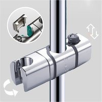 Adjustable Shower Head Holder No Drill Fit with Lift Rod for Easy Height Adjustment Polished Finish Lightweight Design