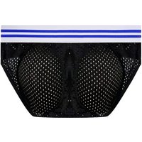 ORLVS men's hip pad briefs plastic blue striped belt refreshing and breathable fitness breathable OR6730