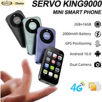 SERVO KING9000 4G LTE Mini Smartphone Android 16 Go de ROM Double SIM Déverrouillage par Reconnaissance Faciale Caméra WiFi Play Store Petit Téléphone Portable de Poche 3.0"