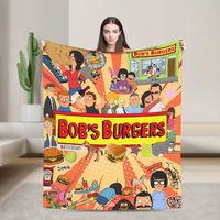 B-Bob Burgers Thanksgiving Blanket Multi-size Warm Cozy Fluffy Throw Blankets for Sofa Couch and Bed