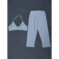 Ctenkevet Women's Summer Sports Set 2Pcs Sleeveless Sports Bra Capri Legging 3/4 Two-piece Gym Yoga Running Suit Outdoor Female